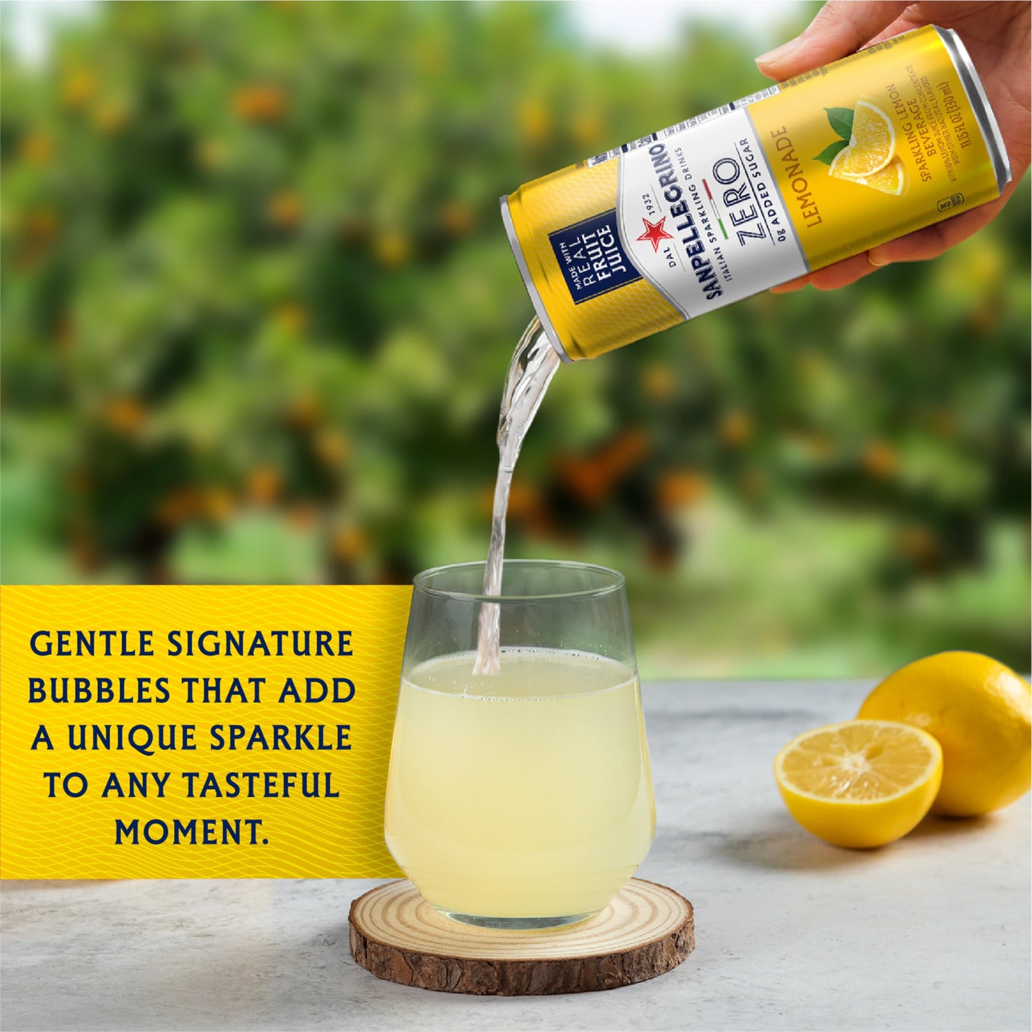 Sanpellegrino Zero Grams Added Sugar Italian Sparkling Drinks Lemonade, Sparkling Lemon Beverage, 24 Pack Of 11.15 Fl Oz Cans