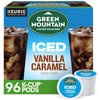 Green Mountain Coffee Roasters Iced Vanilla Caramel, Single Serve Keurig K-Cup Pods, Flavored Iced Coffee, 96 Count (4 Packs Of 24)