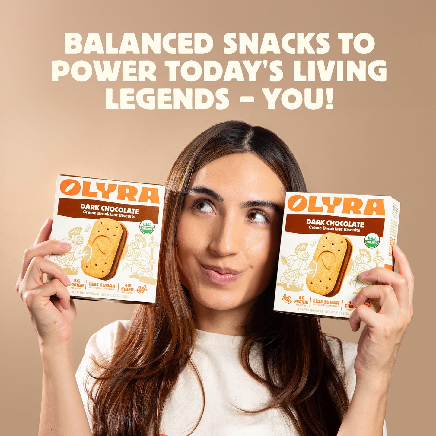 Olyra Dark Chocolate Sandwich Breakfast Biscuits, Healthy Snacks for Adults and Kids, Low Sugar, Organic Vegan Cookies, Office S