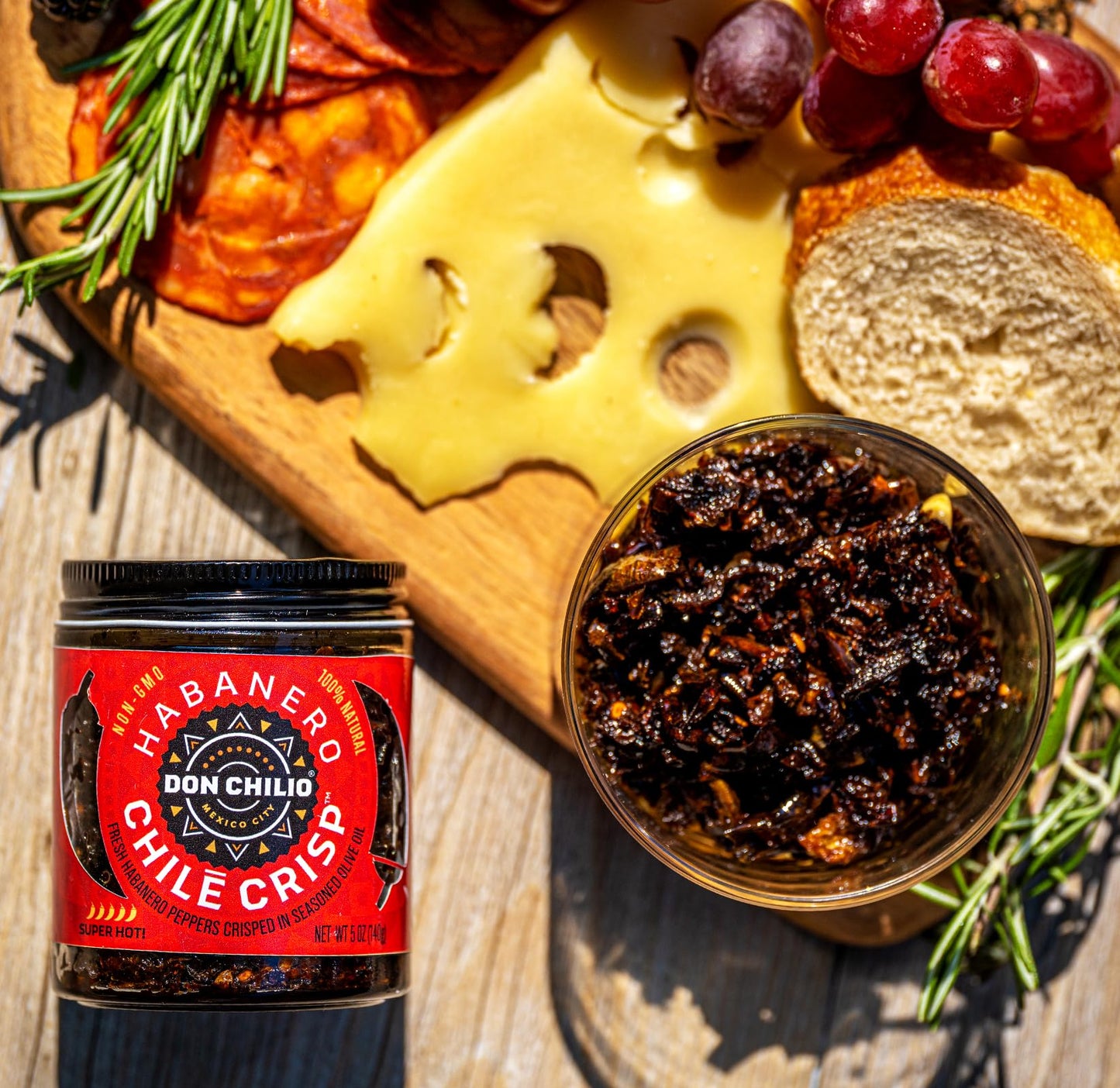 Don Chilio Hot Habanero Mexican Chile Crisp, 5 oz., 2 Pack - Crunchy Sliced Habanero Fried Chili Peppers in Hot Seasoned 100% Ol