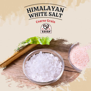 52USA Himalayan White Salt, Coarse Salt 16 oz (1 Pound), Salt for Grinder Refill, Non-GMO, All Natural Sea Salt, Kosher Salt (Pa