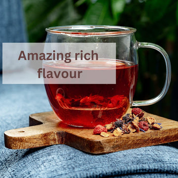 Fruit Tea Loose Leaf - Hot Or Cold Brew Herbal Tea - Christmas Tea, Holiday Tea - Wild Berry Natural Herbs Tea - Amazing Rich Fr