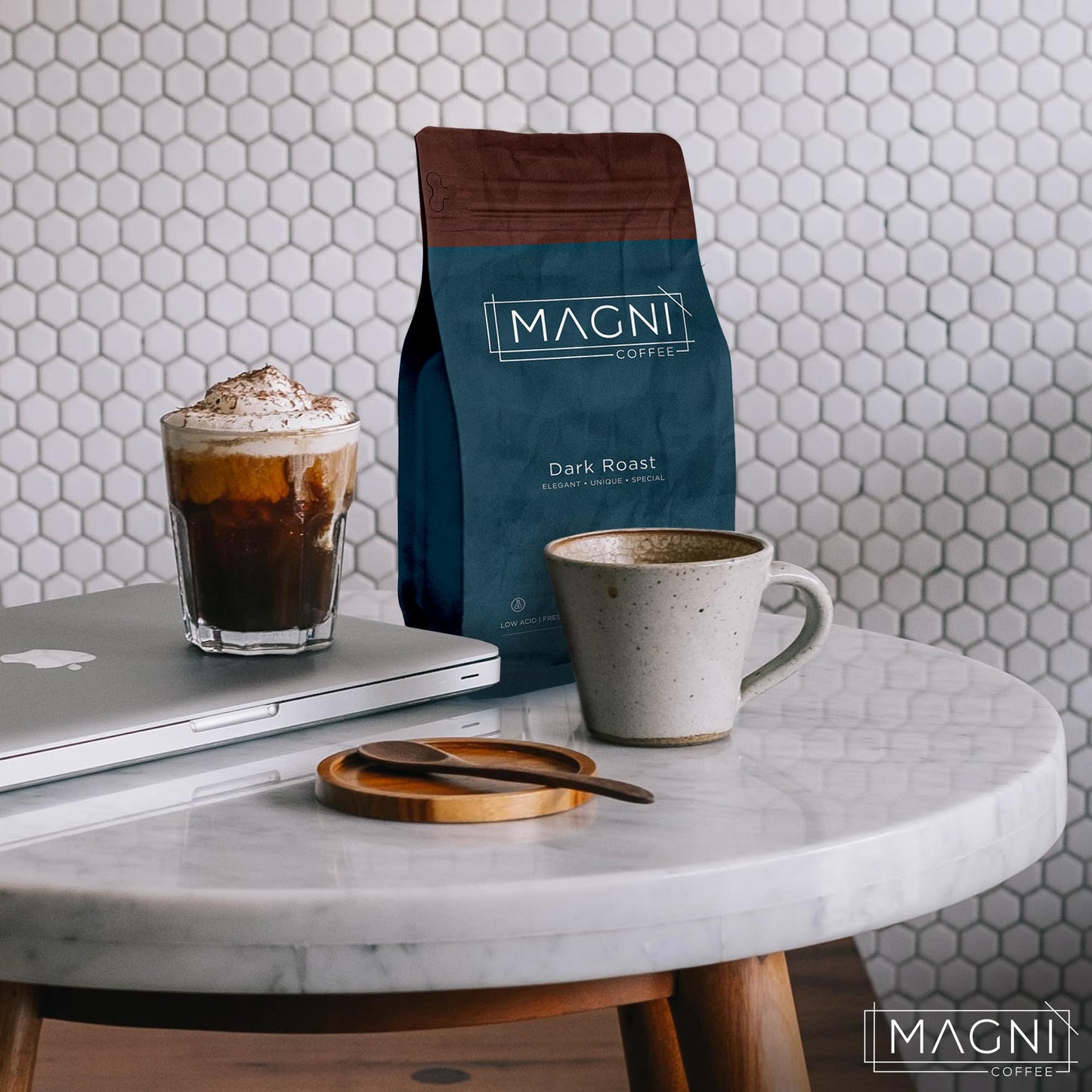 Magni Coffee - Ground - Dark Roast - Low Acid - Single Origin Usda Organic Non-Gmo Beans Third Party Tested For Mycotoxins & Pesticides - Fair Trade -12 Oz