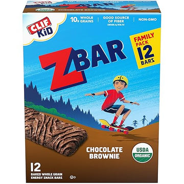 Clif Kid Zbar - Chocolate Brownie - Soft Baked Whole Grain Snack Bars - Usda Organic - Non-Gmo - Plant-Based - 1.27 Oz. (12 Pack)