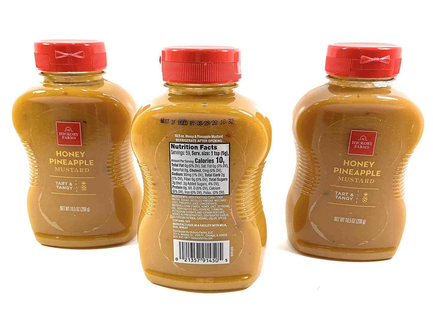 Hickory Farms Pineapple Honey Mustard (10.5 ounce, Pack of 3) - Gourmet Mustarrd Great for Charcuterie Boards, Snacking, and Rec