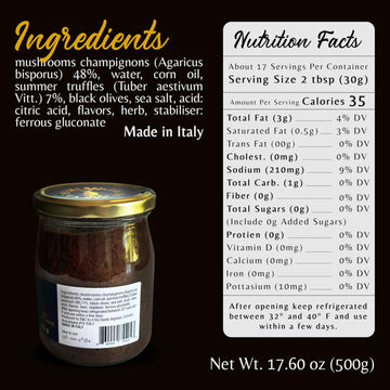 Lucas Tartufata Truffle Sauce - 17.6 oz Italian Seasoning with Black Truffles for Steak, Pizza, or Pasta