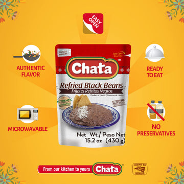 Chata Traditional Mexican Refried Black Beans, 15.2, Pack Of 1