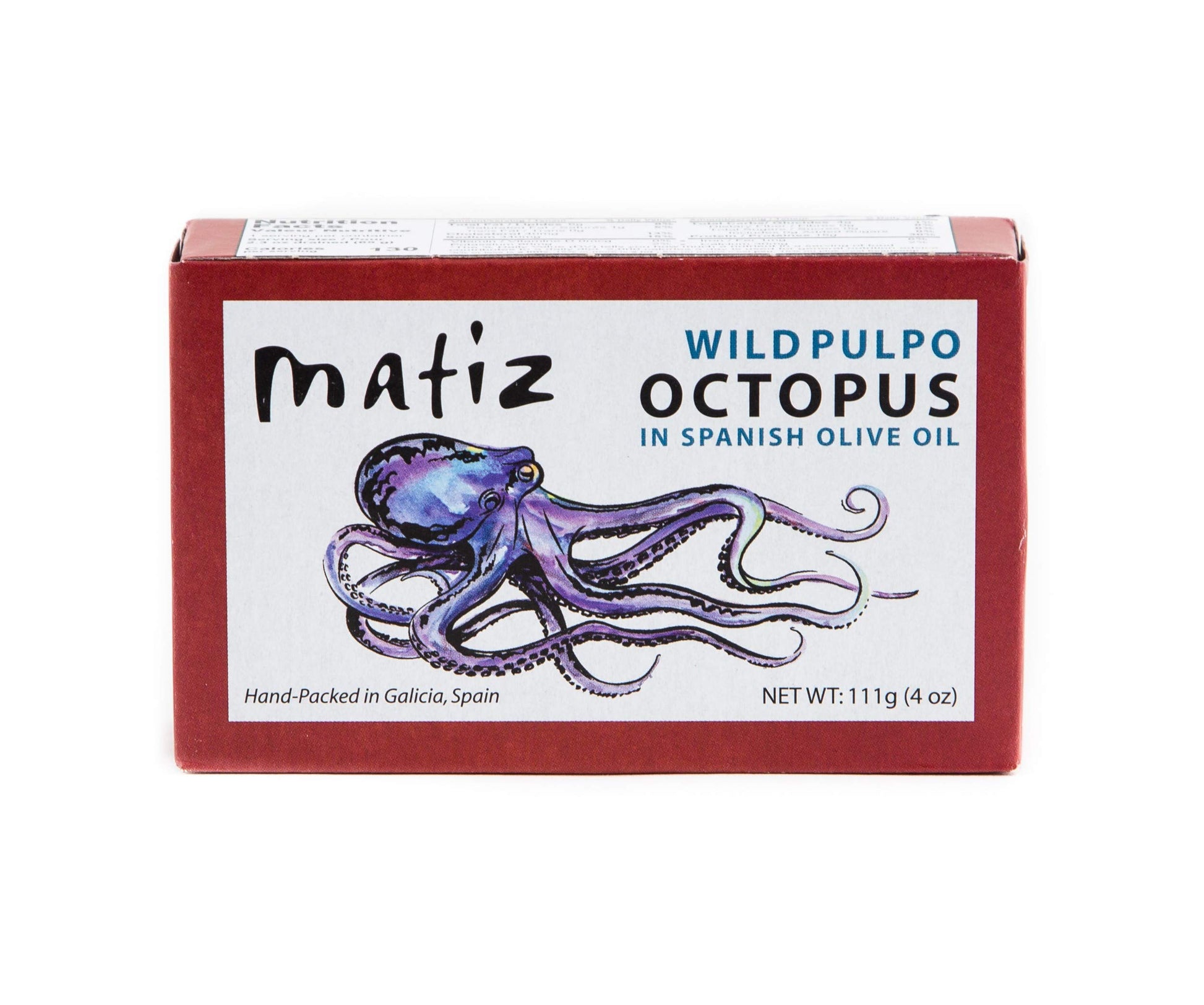 Matiz Pulpo Wild-Caught Pulpo Spanish Octopus In Olive Oil 4.0 Oz, (2 Pack)