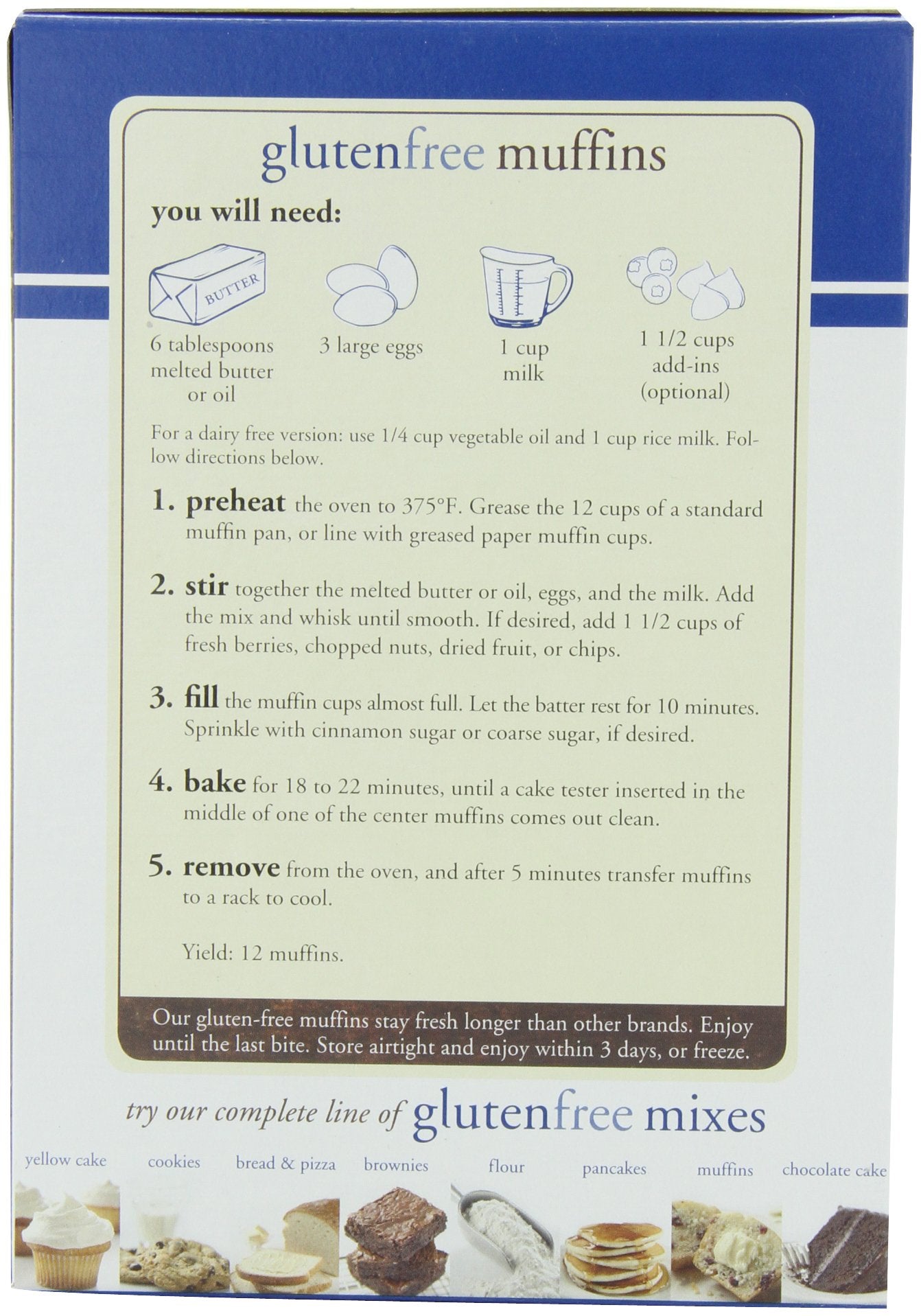 King Arthur Flour Muffin Mix, Gluten Free, 16-Ounce (Pack Of 3)