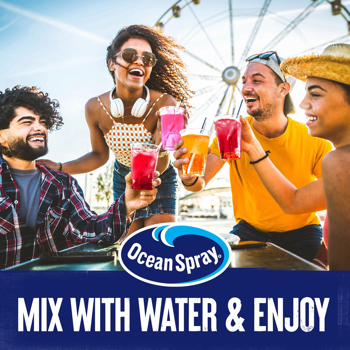 Ocean Spray Variety Pack Zero Sugar Powder Drink Mix Packets With Real Cranberry Juice Powder, 100% Vitamin C, No Synthetic Dyes