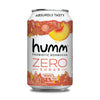 Humm Probiotic Kombucha Zero Sugar Peach Tea, 12Oz Cans (8 Pack)