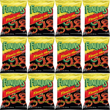 Funyuns Flamin Hot Onion Flavored Rings, 1.25 Oz Bags, Pack of 12, Bundled by Shoppyway