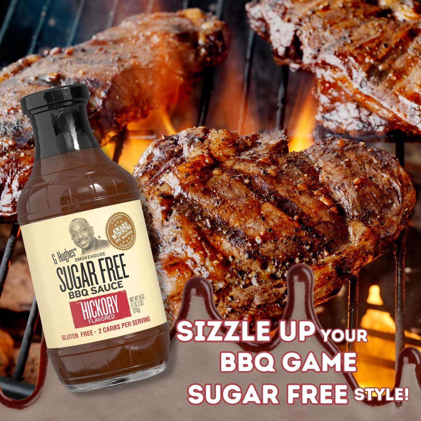 G Hughes Sugar Free Hickory Bbq Sauce 18 Oz (3 Pack)