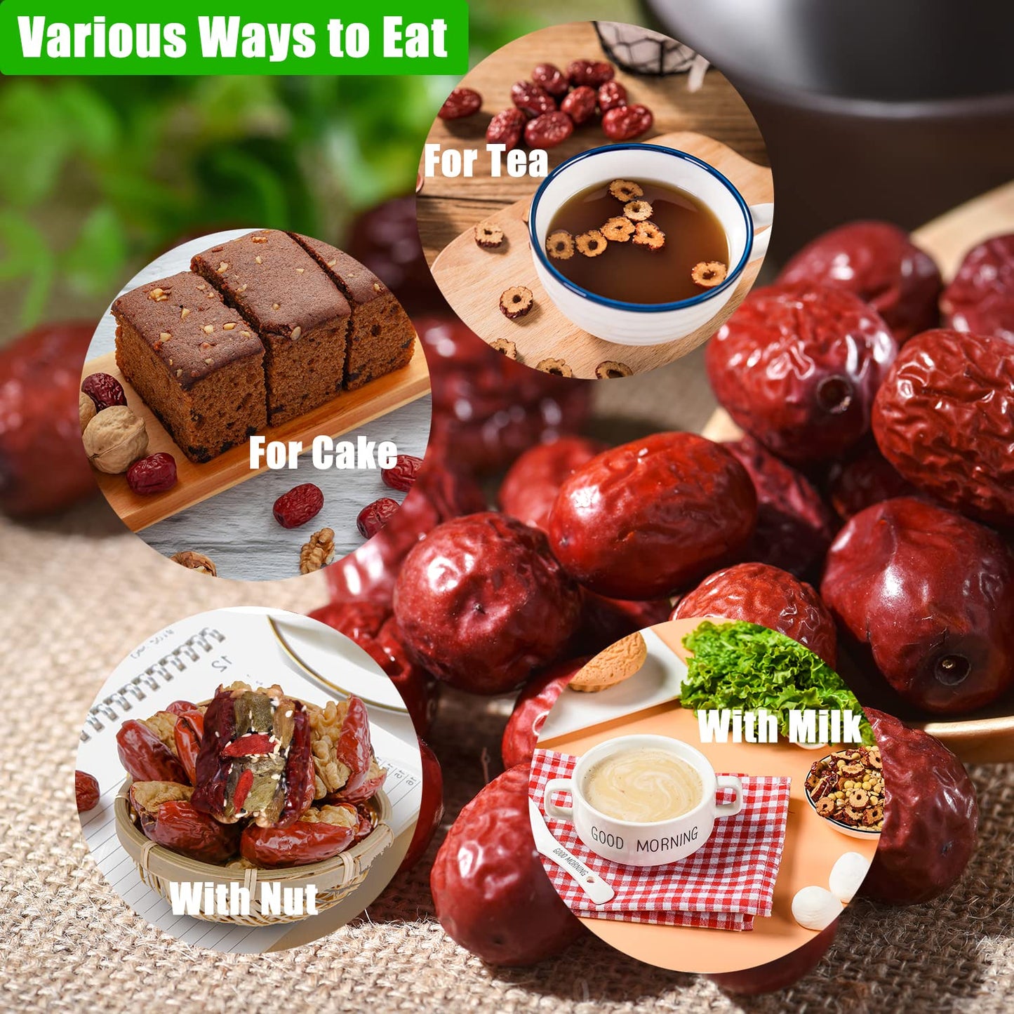 Jujube Dates,Naturally Sweet Fruit Snack,Chinese Red Dates/Dried Red Date Jujubes Net Weight 14 Oz/Barrel Jujube All-Natural Non