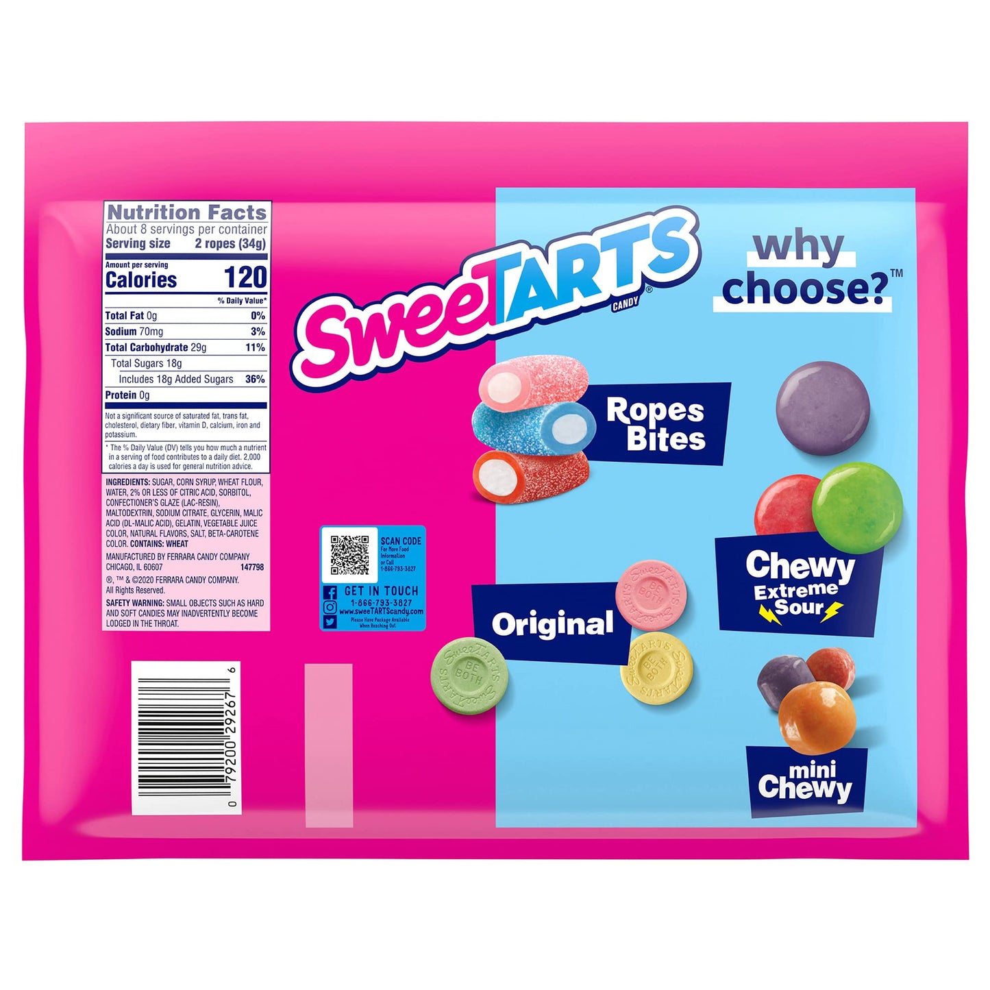 SweeTARTS Soft & Chewy Ropes Candy, Cherry Punch, 9 Ounce (Pack of 2)
