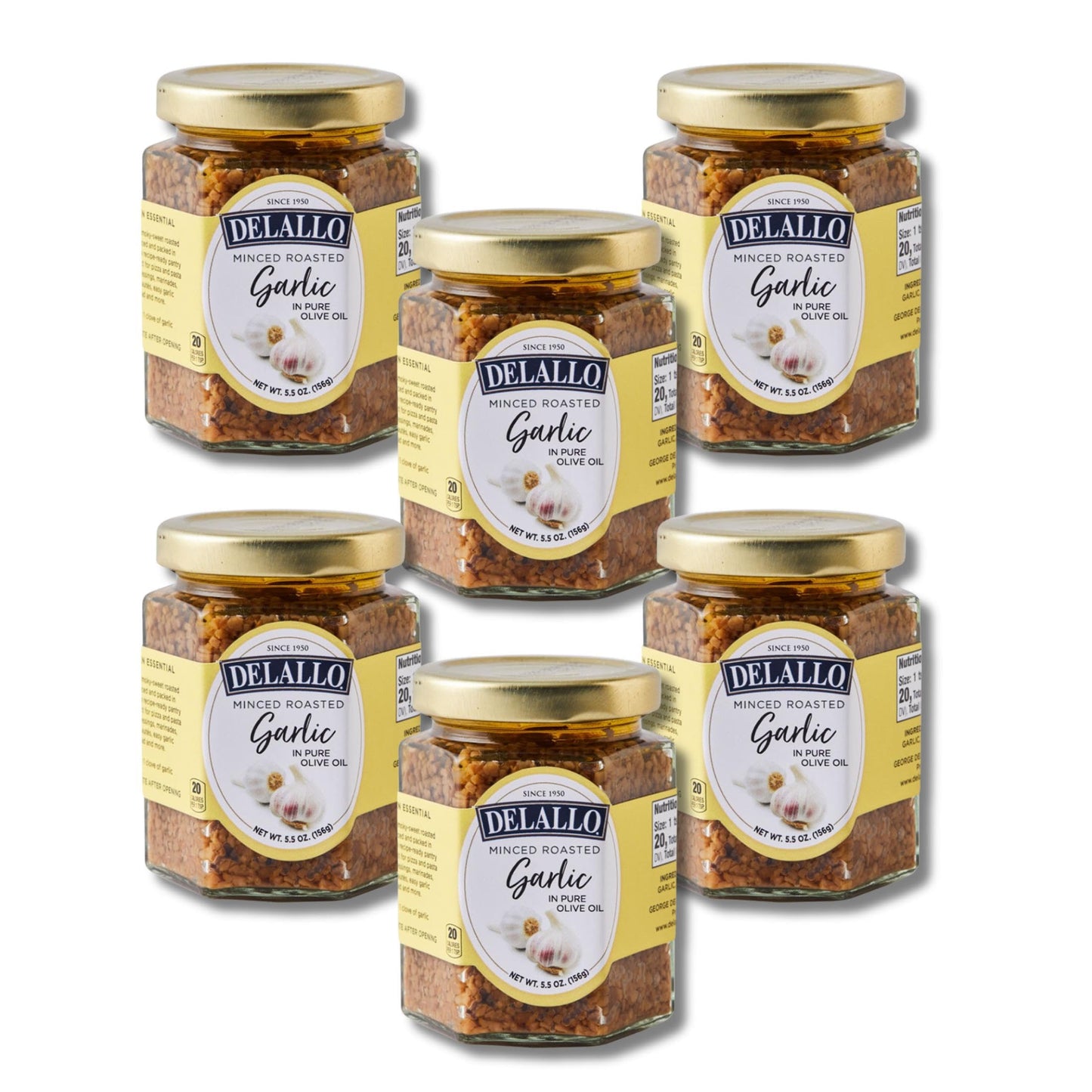 DeLallo Minced Roasted Garlic, Packed in Olive Oil to Preserve Smoky Flavor, Recipe Ready for Pasta Sauces, Meats and Marinades,