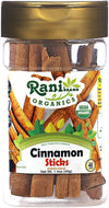 Rani Organic Cinnamon Sticks 1.4Oz (40G) Pet Jar - 7-9 Sticks - Strong Aroma, Perfect For Baking, Cooking & Beverages | 3+ Inches Length - Cassia Saigon Cinnamon From Vietnam | Kosher