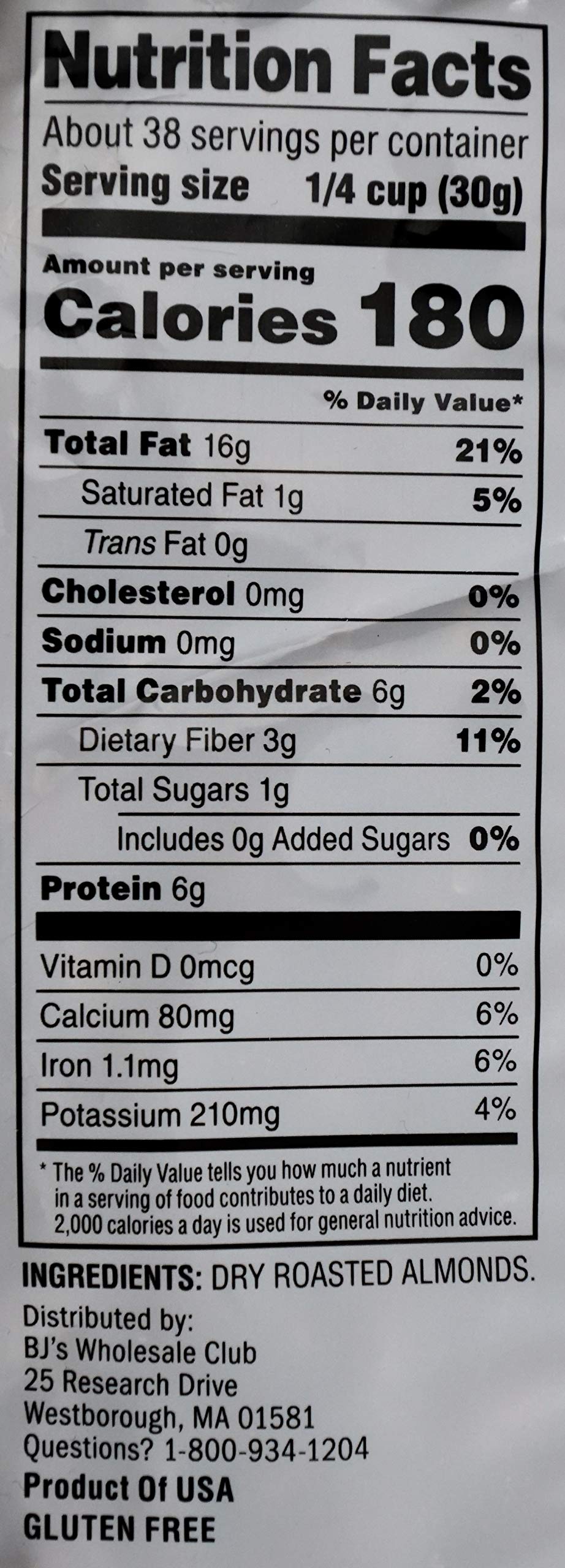 Wellsley Farms Unsalted Almonds Dry Roasted, 40 Ounce