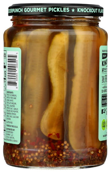 SuckerPunch Gourmet 3-Pepper Fire Pickle Spears 24 Ounce, 2-Pack