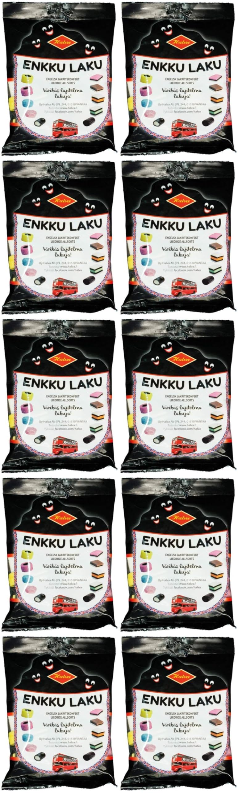 Halva Enkku Original Liquorice 10 Packs of 240g