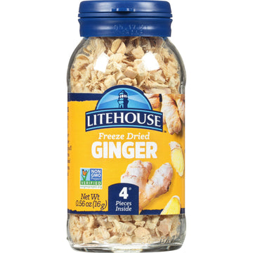 Litehouse Freeze Dried Ginger - Substitute For Fresh Ginger, Frozen Ginger, Equal To 4 Ginger Bunches, Organic Dried Ginger Root