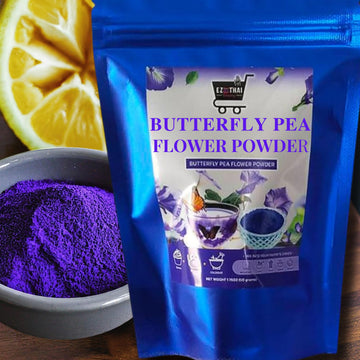 Ez Thai Pure Butterfly Pea Flower Powder 1.76Oz | 100% Natural Blue Herbal Tea | Vibrant Color For Drinks & Food | Natural Food