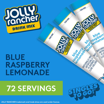 SINGLES TO GO! Jolly Rancher Drink Mix, Blue Raspberry Lemonade, 12 Boxes, 72 Total Servings, 0.5 Ounce Pack of 12