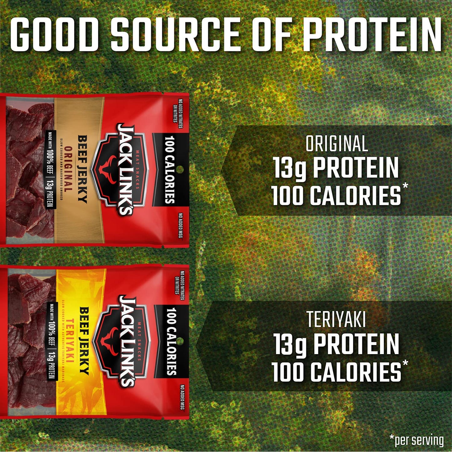 Jack Link'S Beef Jerky Variety - Includes Original And Teriyaki Flavors, On The Go Snacks, 13G Of Protein Per Serving, 9 Count O