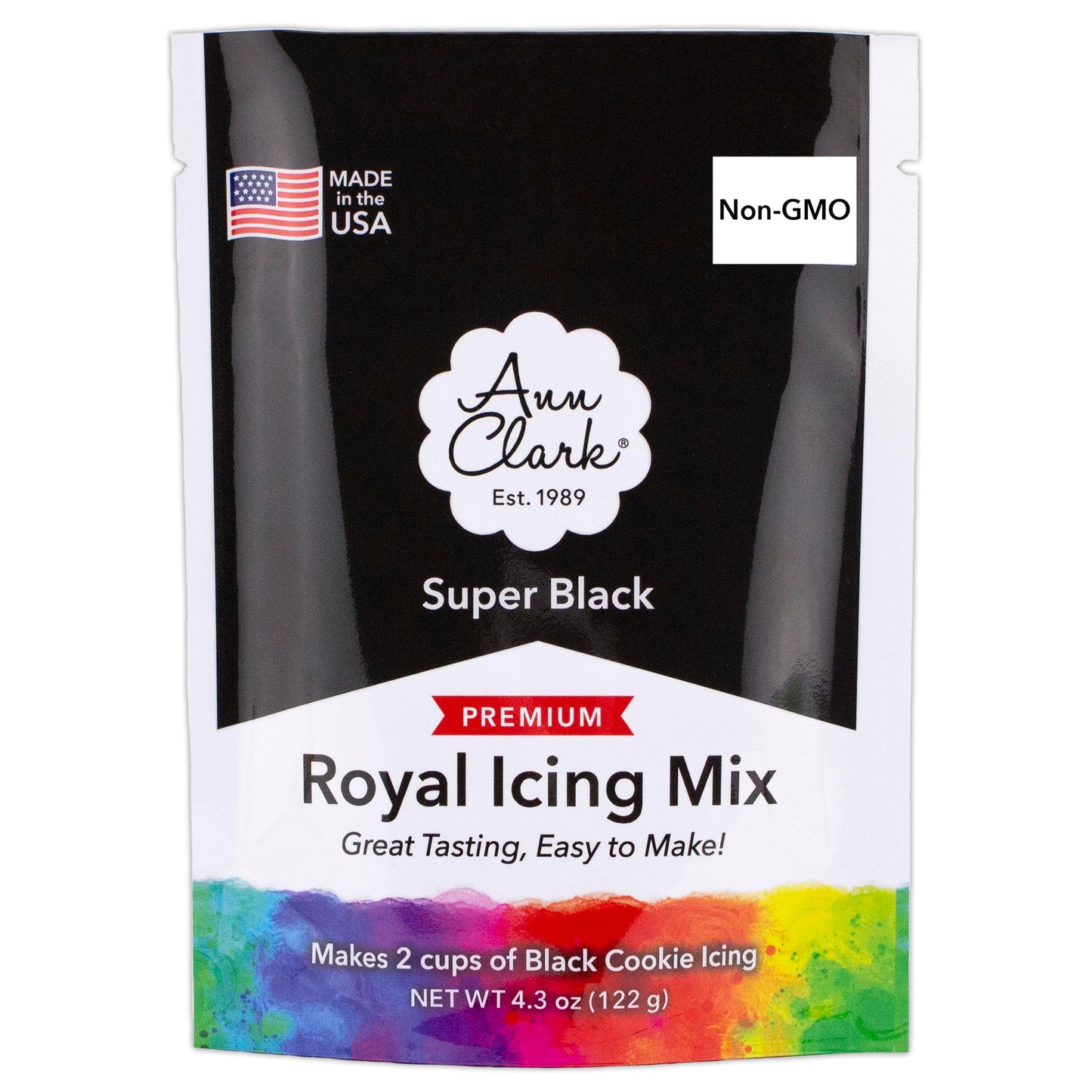 Ann Clark Black Royal Icing Mix 4.3-Oz. Pouch Makes 2 Cups Black Cookie Icing