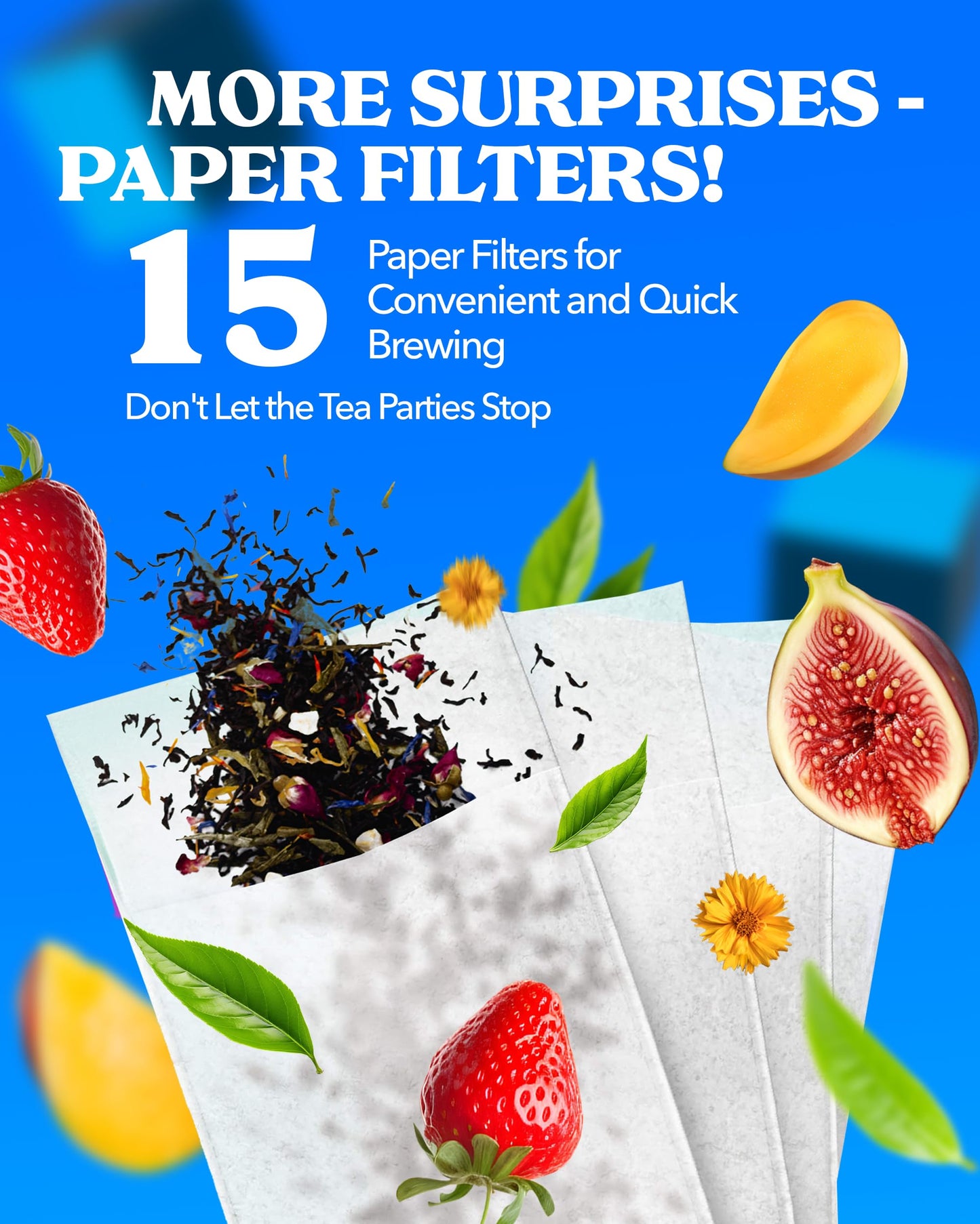 LOVARE Love Blossom Loose Leaf Tea - Dry Fig, Mango, Strawberry, 80g - Tea Gift Box with 15 Paper Filters