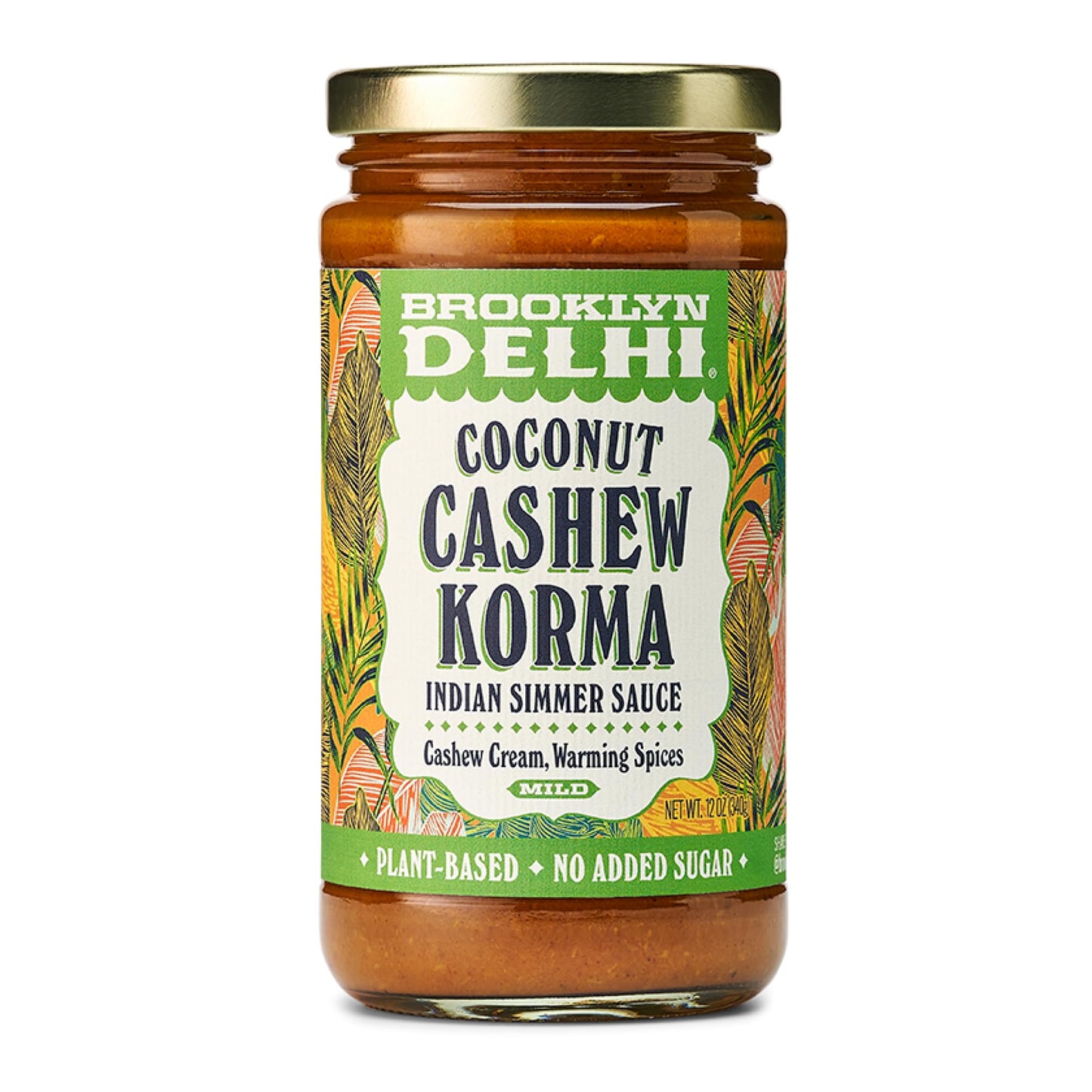 Brooklyn Delhi - Coconut Cashew Korma - Indian Simmer Sauce With Cashew Cream And Warming Spices - Mild Enough For A Kid Flavorful For A Foodie - Vegan Nothing Artificial - 12Oz