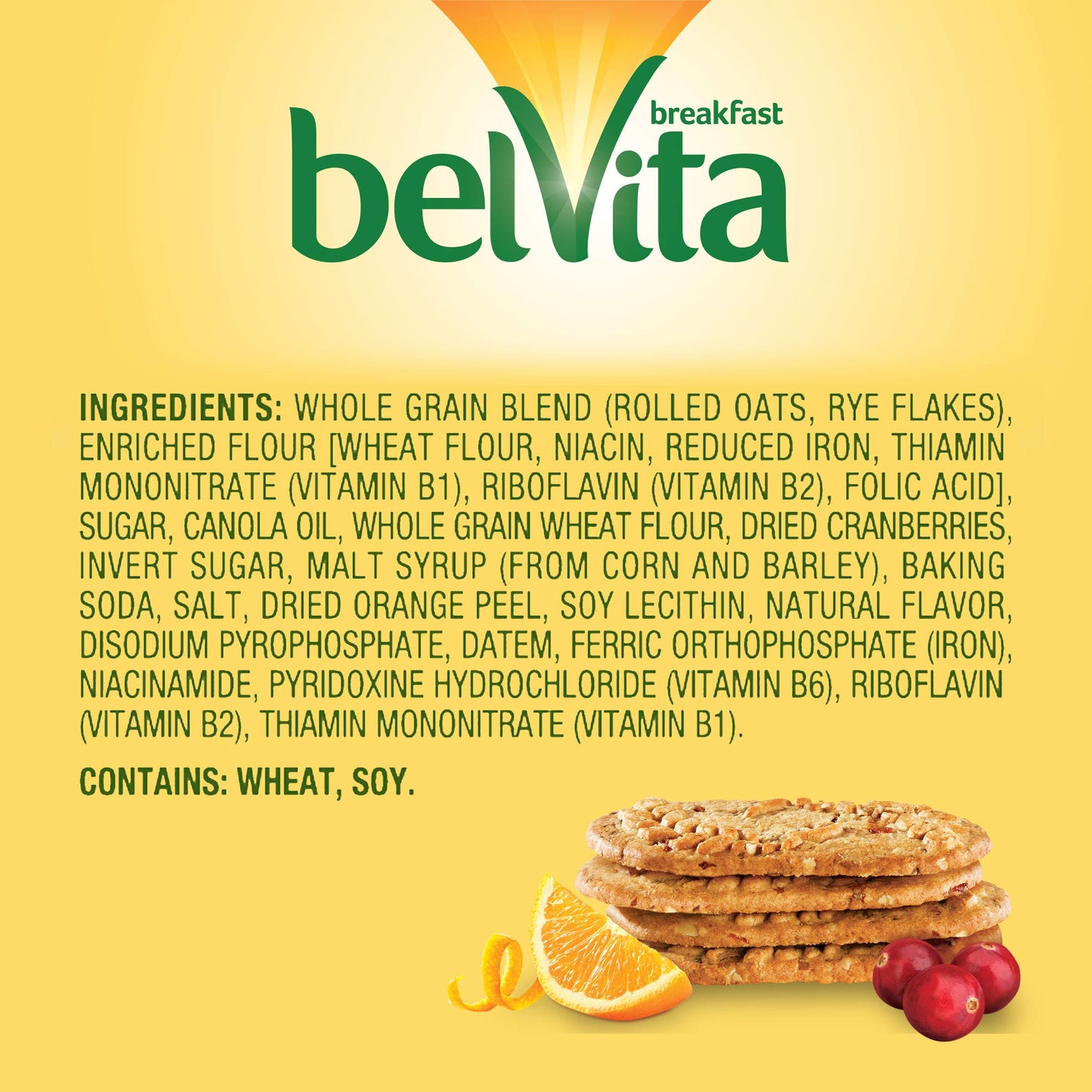 Belvita Cranberry Orange Breakfast Biscuits,(5 Biscuits Per Pack)(Pack Of 5)