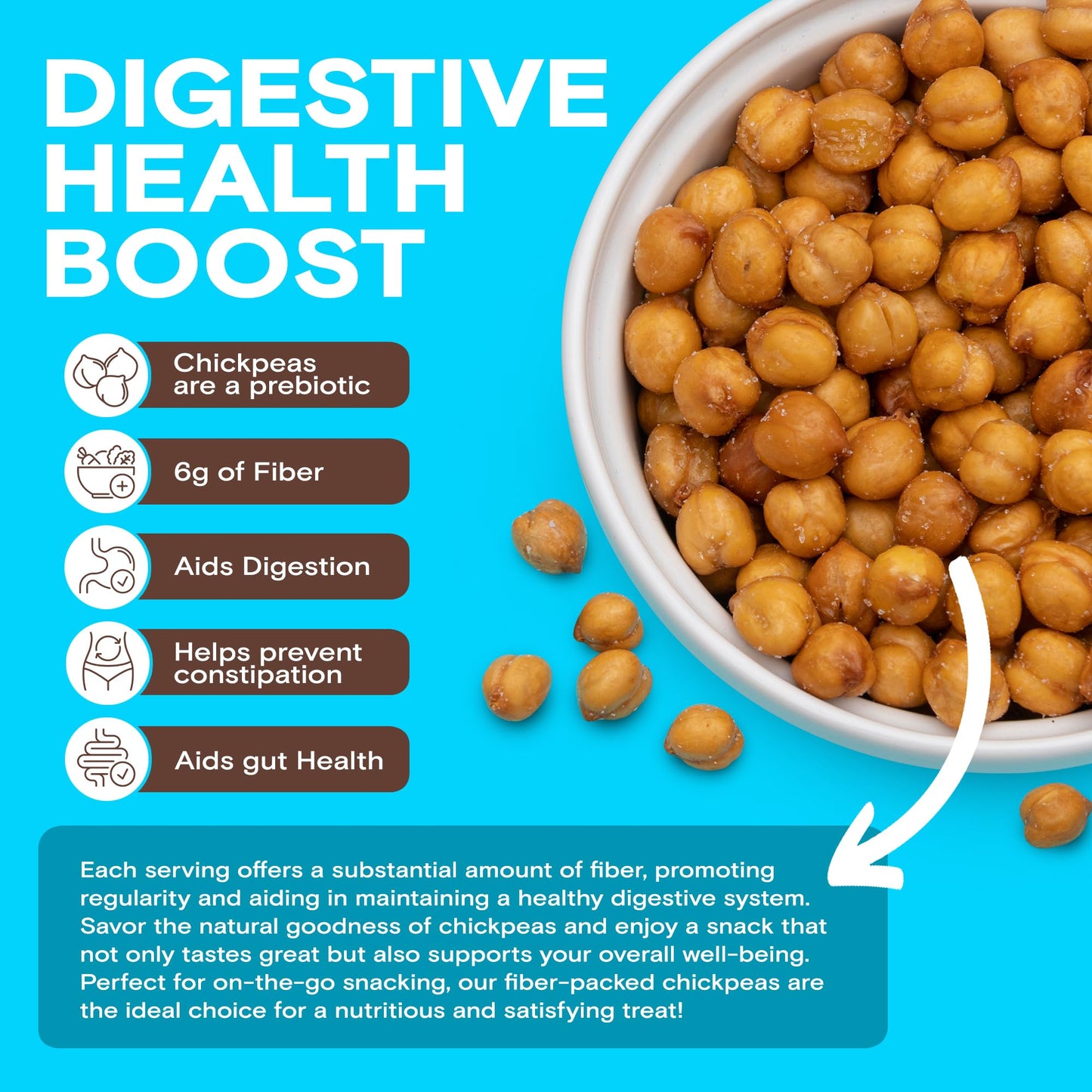 BIENA Chickpea Snacks - Crunchy Roasted Chickpeas - High Fiber Vegan Protein - 4-Pack, 5 Ounce Bags - Sea Salt