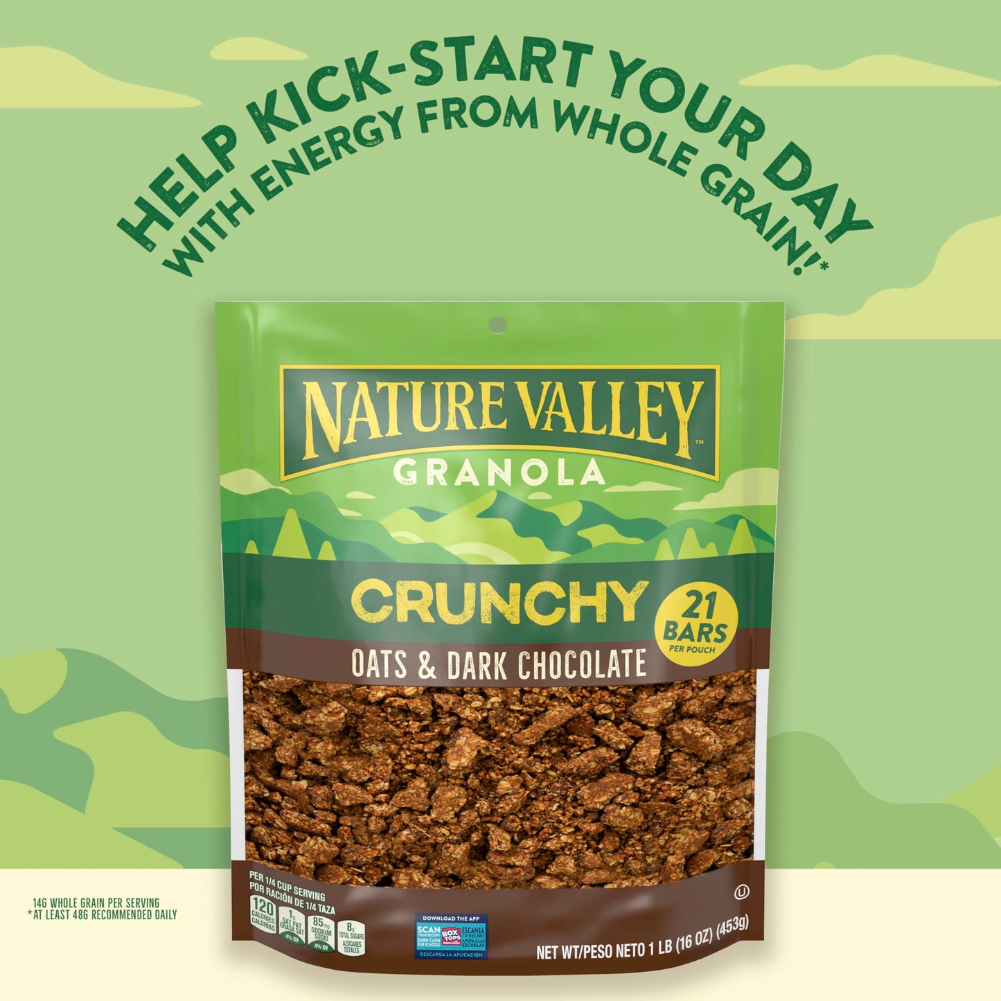 Nature Valley Crunchy Granola, Oats And Dark Chocolate, Resealable Bag, 16 Oz