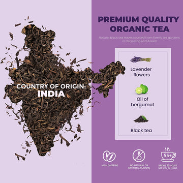 Earl Grey Lavender Tea, Black Tea with Bergamot - Organic & Kosher