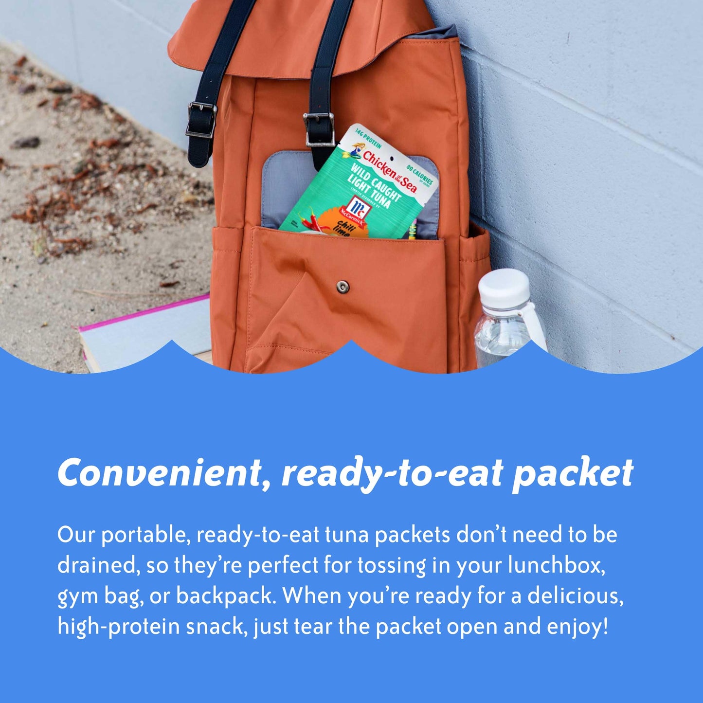 Chicken of the Sea Wild Caught Light Tuna, 2.5 oz. Packets (Box of 12), Chili Lime Seasoning