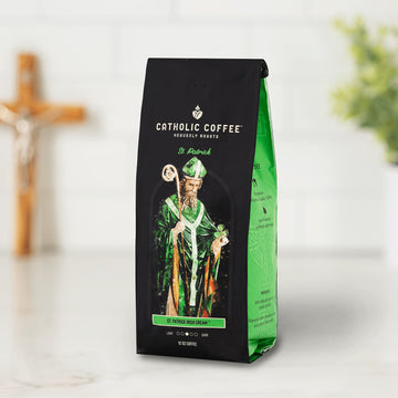St. Patrick'S Irish Cream (Whole Bean) 12 Ounces Arabica Bean Coffee, Medium Roast Coffee Small-Batch Craft Coffee, Gift For Catholic Faithful & Coffee Lovers