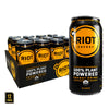 Riot Energy 100% Plant Powered Energy Drink (Mango Riot) Keto-Friendly, Organic, No Added Sugar (16Oz, Pack Of 12)