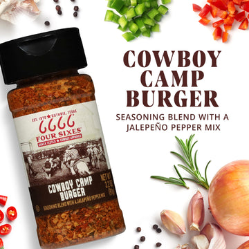 FOUR SIXES Cowboy Camp Burger Seasoning, 3.2 Ounce, Model 1179892