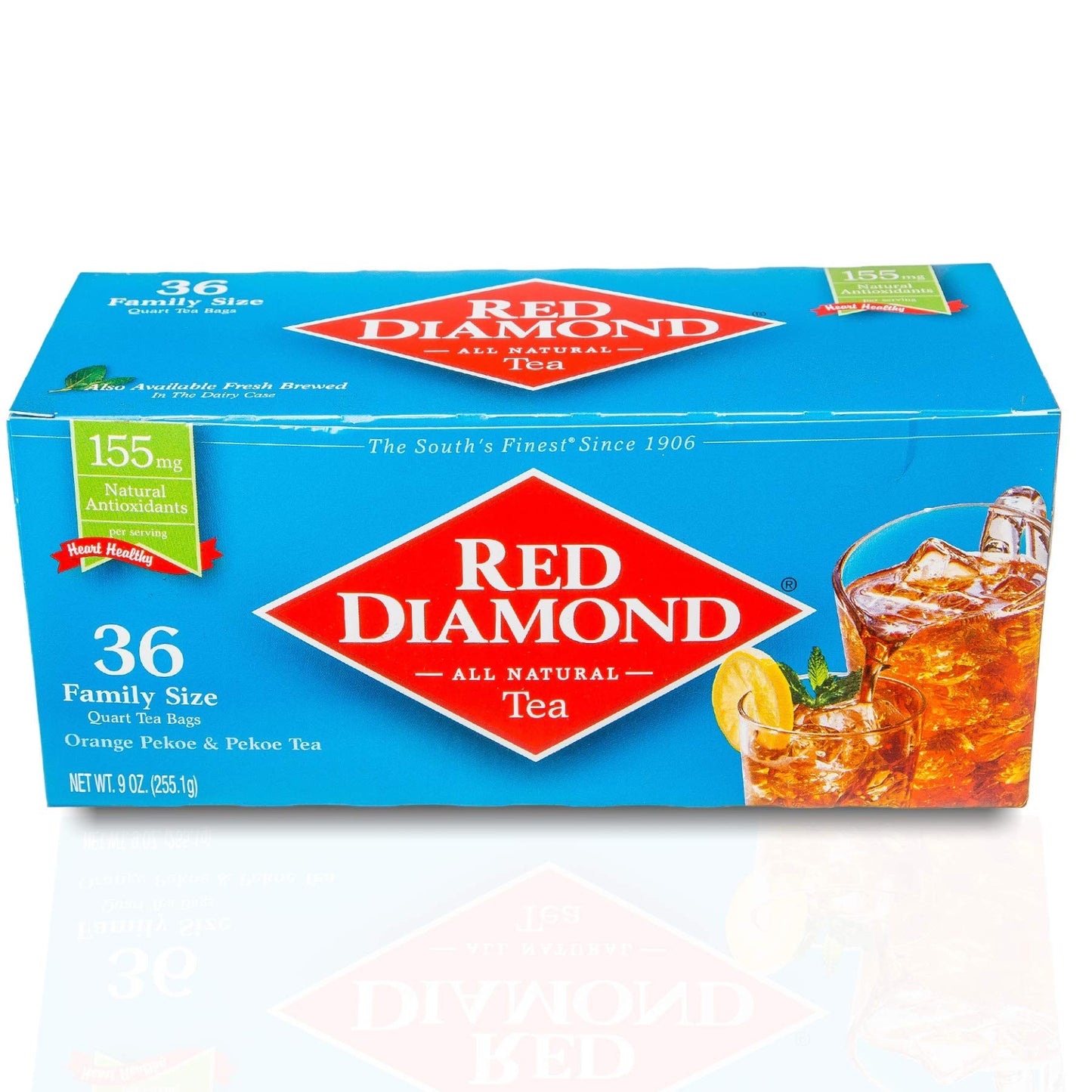 Red Diamond Iced Tea Bags Family Size Tea Bags Delicious And Freshly Brewed Taste Special Top-Grade Blend 36 Count Quart-Size Bags (12 Pack - 432 Count)