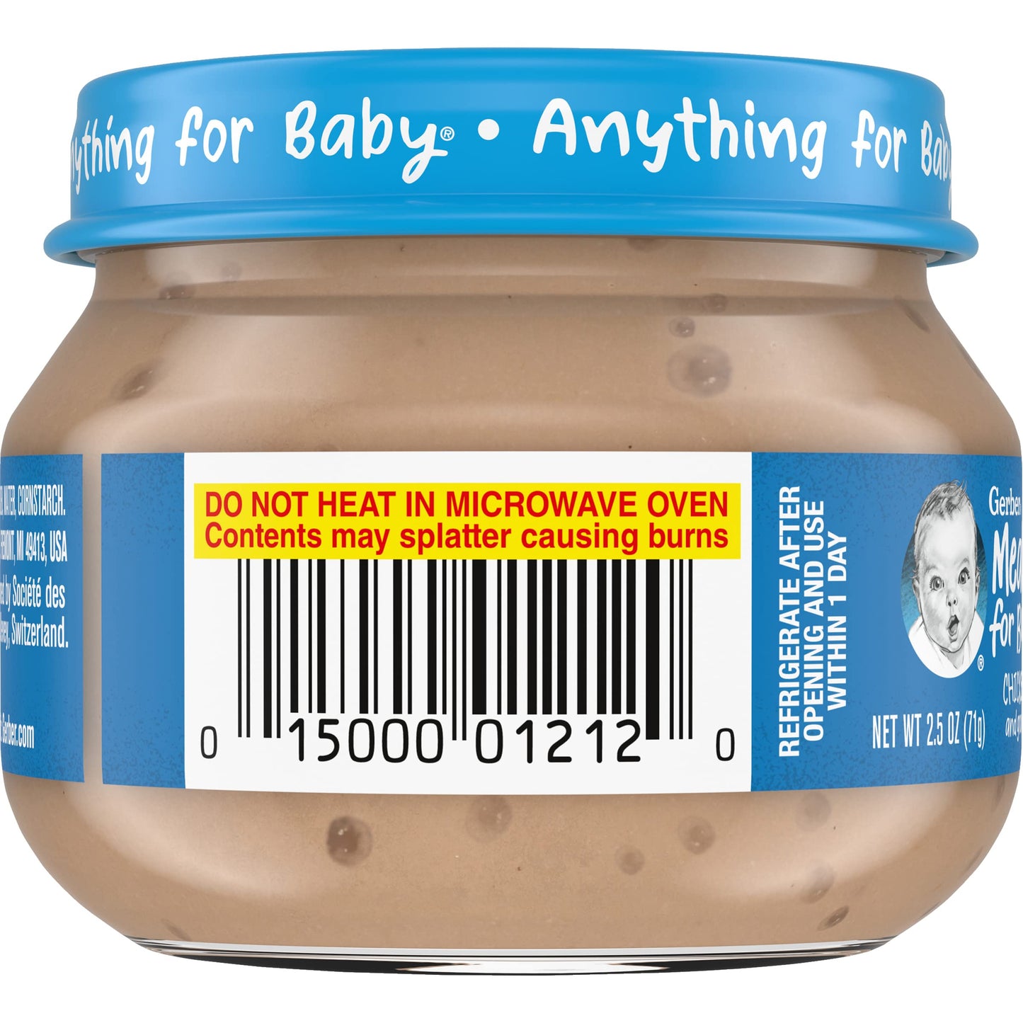 Gerber Mealtime For Baby 2Nd Foods Baby Food Jar, Chicken & Gravy, Non-Gmo Pureed Baby Food With Essential Nutrients, 2.5-Ounce