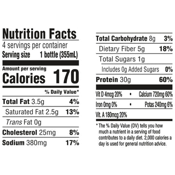 Oikos Protein Shake Salted Caramel 30g High Protein Drinks Shelf Stable Ready to Drink 5g Prebiotic Fiber 12 fl oz Bottle 4 Count