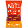 Kettle Brand Potato Chips Krinkle Cut Habanero Lime Kettle Chips, 7.5 Oz