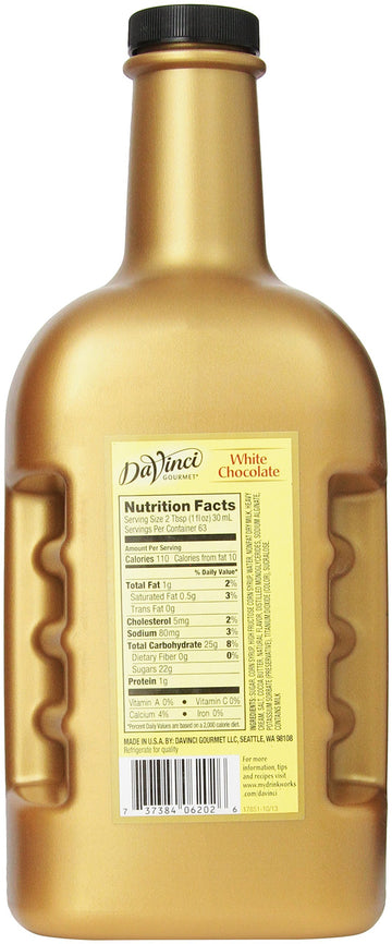 DaVinci Gourmet Sauce, White Chocolate, 64 Ounce