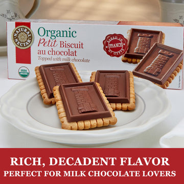 Natural Nectar Organic Milk Chocolate Petit Biscuit - Perfect With Coffee Or As A Snack | Usda Organic Cookie Certified – 5.29 Oz