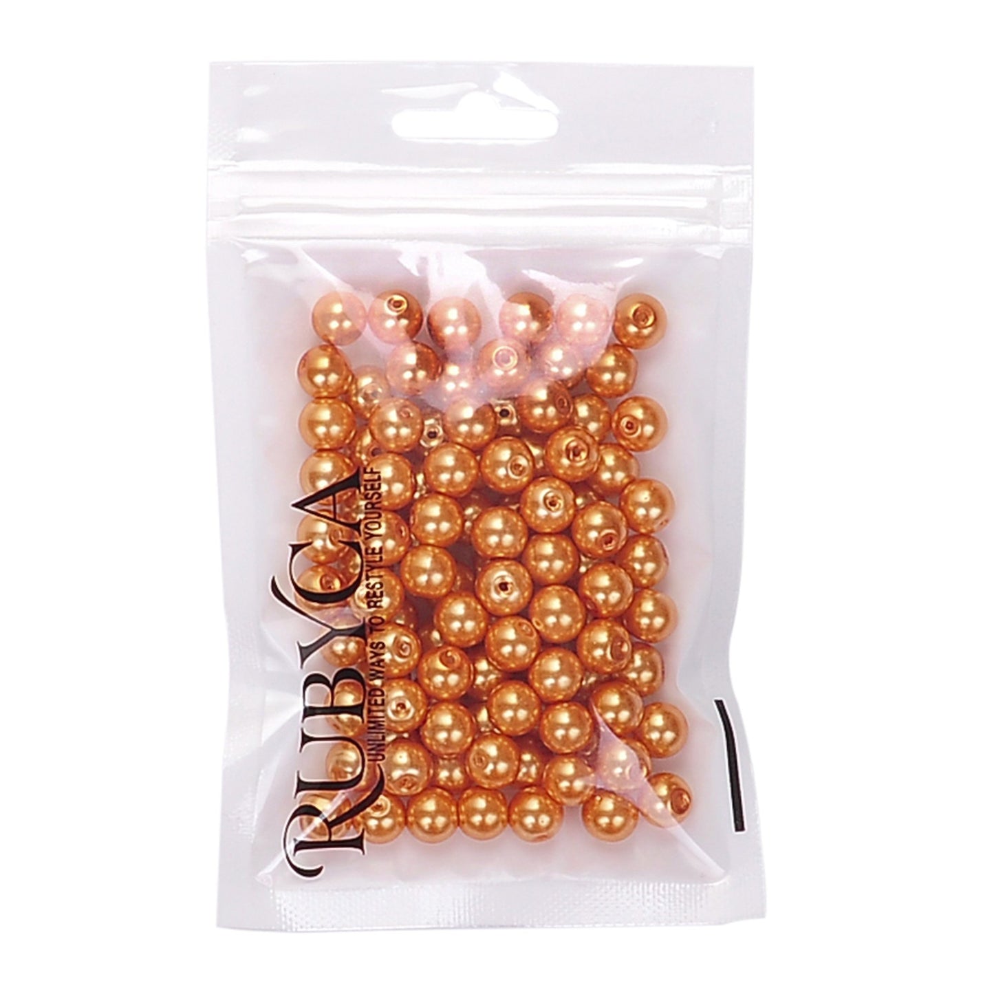 Rubyca 200Pcs Czech Tiny Satin Luster Glass Pearl Round Beads Beading Jewelry Making 10Mm Orange