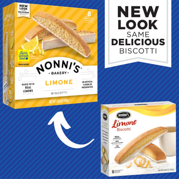 Nonni'S Limone Biscotti Italian Cookies - 6 Boxes Lemon Cookies - Biscotti Individually Wrapped Cookies - Lemon Italian Biscotti