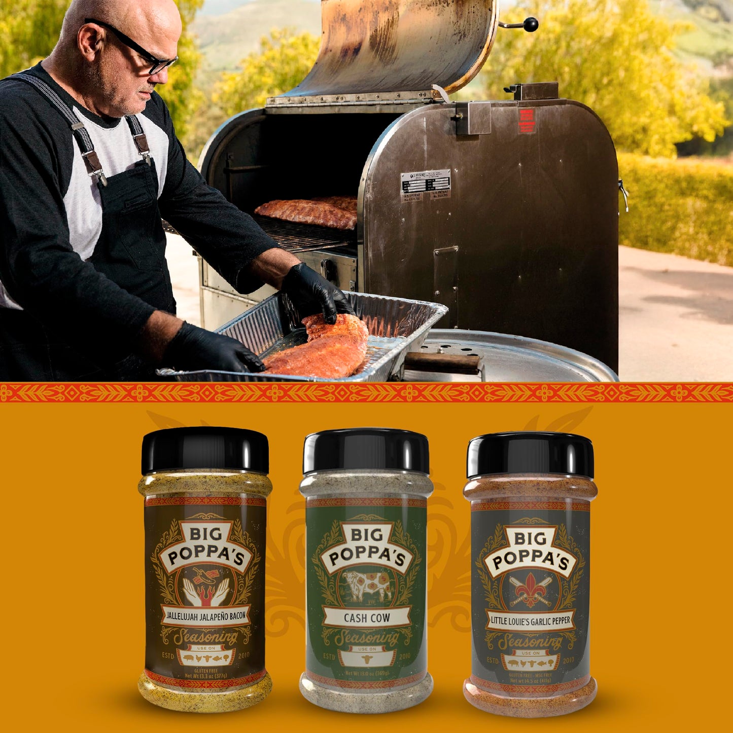 Big Poppa Smokers Gourmet Burger Kit - 3-Pack BBQ Seasoning with Jalapeño Bacon, Garlic Pepper & Beef Seasoning - Gluten-Free