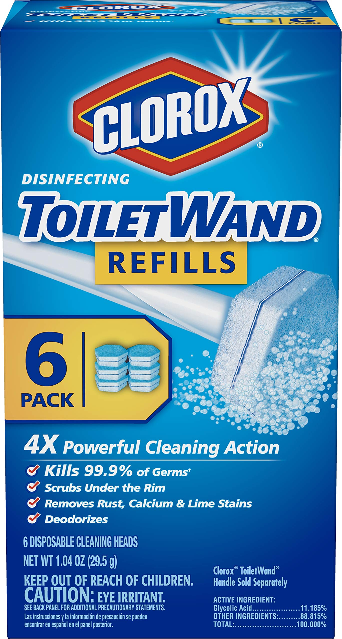 Clorox Toiletwand Disinfecting Refills, Disposable Wand Heads - 6 Count (Package May Vary)