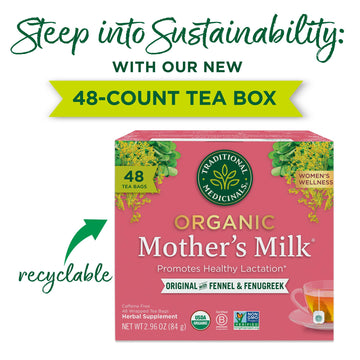 Traditional Medicinals Organic Mother'S Milk Women'S Tea, Promotes Healthy Lactation - 48 Tea Bags